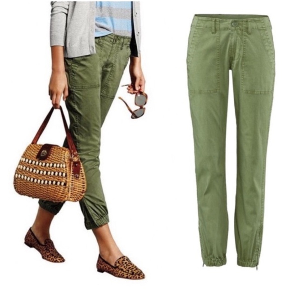 CAbi Cargo Green Traveler Cropped Pants #5076